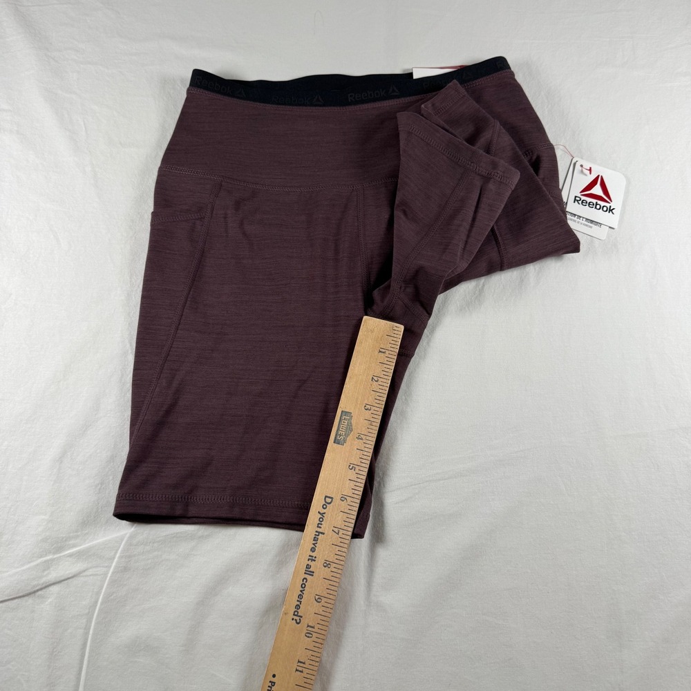 NWT Reebok Women's Size‎ S Raisin Heather Fitted High Rise Performance Short - Picture 4 of 11